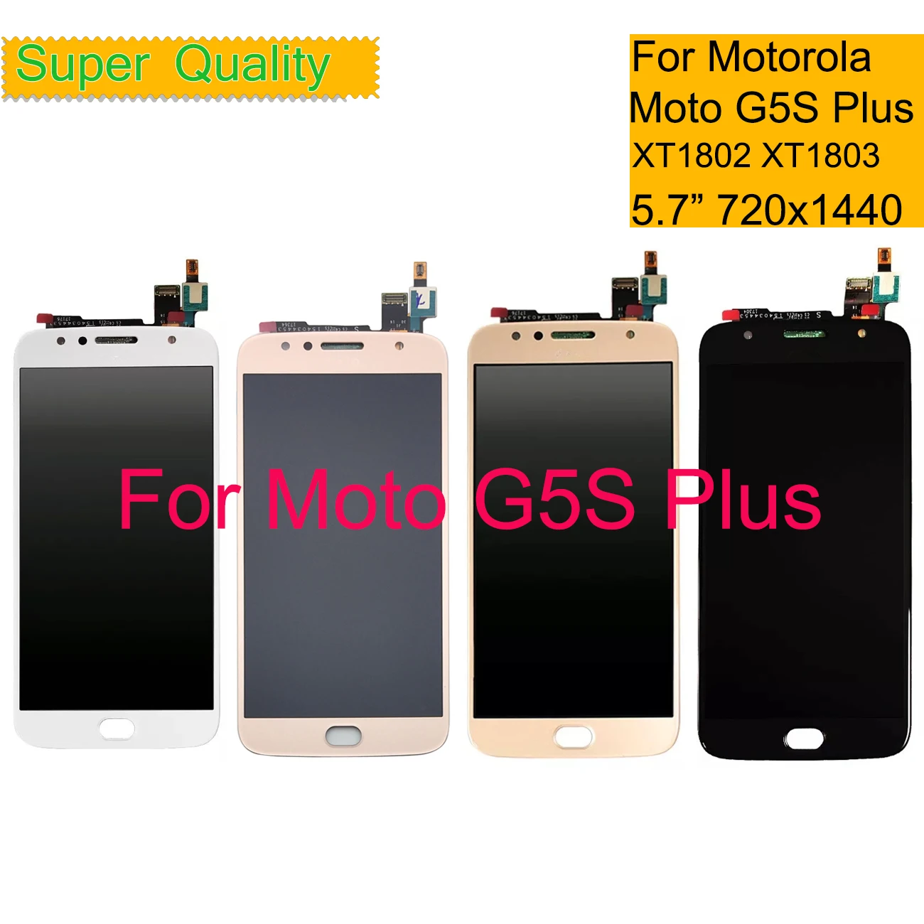 Par Motorola Moto G5S Plus LCD Displejs, Touch Screen Digitizer Sensors Pilnīgu LCD Montāža XT1802 XT1803 XT1805 XT1086 Monitors