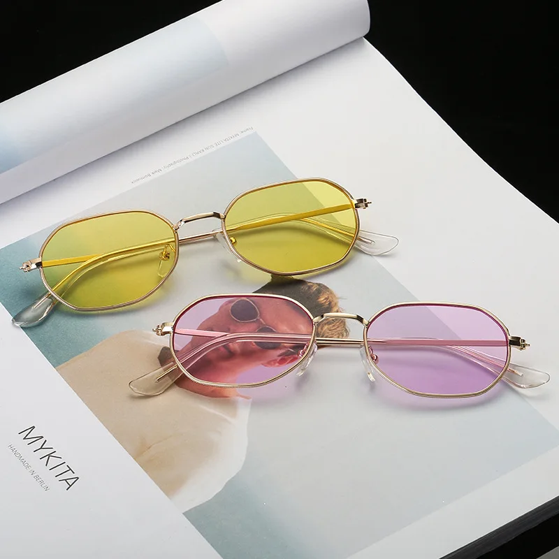 Bez rāmja Saulesbrilles, Vīriešu, Sieviešu, Metāla Neregulāra Saules Glasse Gaismas Kvalitāte Slīpums Brilles UV400 óculos de sol