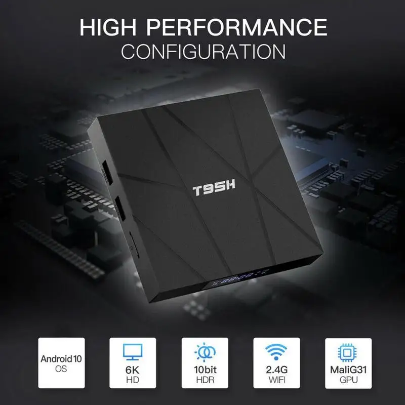 T95H Android 10.0 Smart TV Kastē H616 Četrkodolu 6K HD Dekodēšanas Smart 2.4 GHz USB Set-Top Atbalsts Produkcija Lodziņā Q5T5