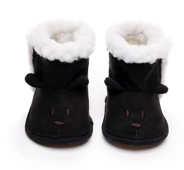 Jaundzimušo bērnu boot kokvilnas lācis galvas pirmais gājējs, meitenes un zēni boot ar kažokādas Rudens ziemas bērnu apavi, mīkstās vienīgais super silts