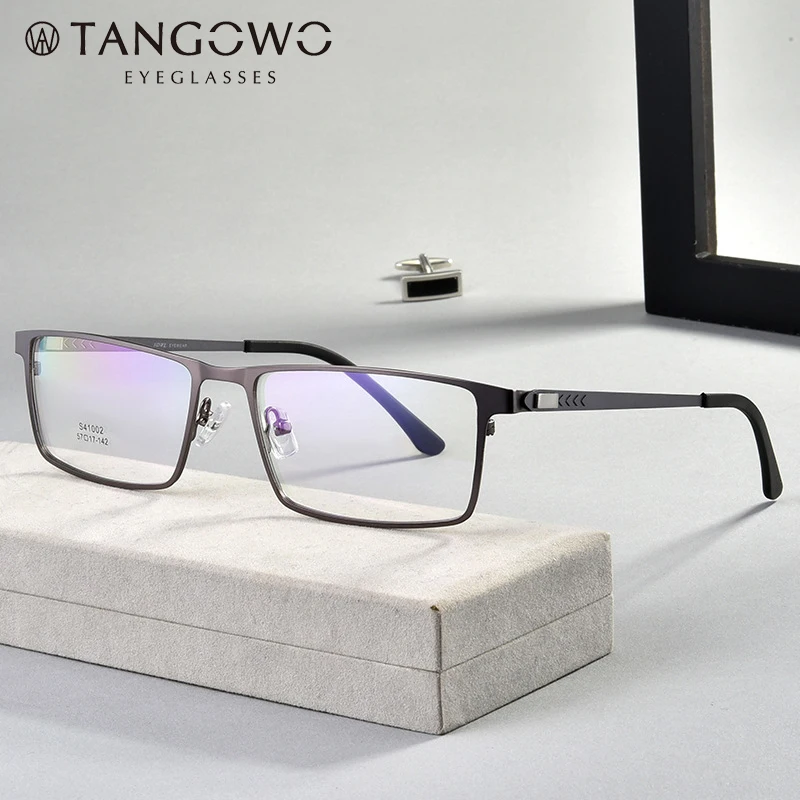 TANGOWO Sakausējuma Brilles Rāmis Vīriešu, Sieviešu 2020. Gadam Vintage Taisnstūra Tuvredzība Optiskie Rāmji Recepšu Metāla Brilles Briļļu 2020