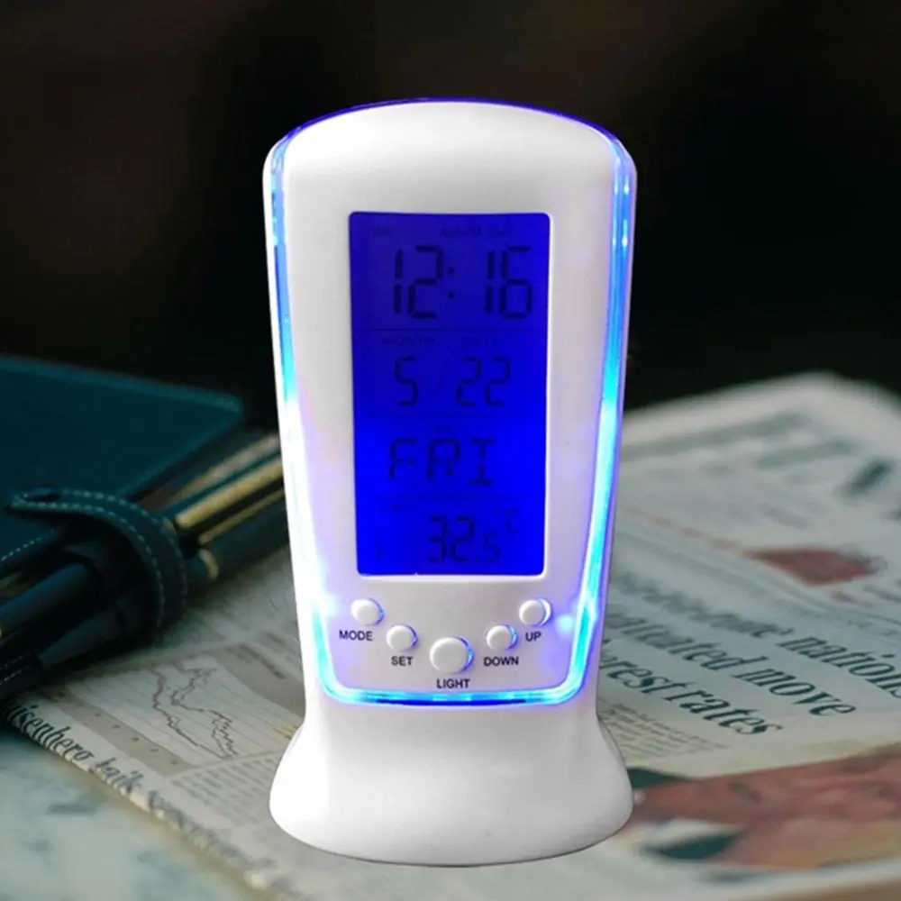 Ciparu LED Galda Modinātājs Atlikšanas Apgaismojums Termometrs Kalendārs Displejā AAA Jauda Mājās Rakstāmgalda Apdare Pamosties Pulkstenis