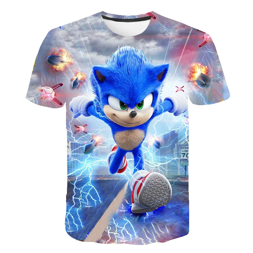 Vasaras t krekls Sonic Ezis t-krekls Karikatūra T-Krekls Gadījuma Zēnu Drēbes 3D Iespiestas Bērnu Drēbes, Bērnu Topi