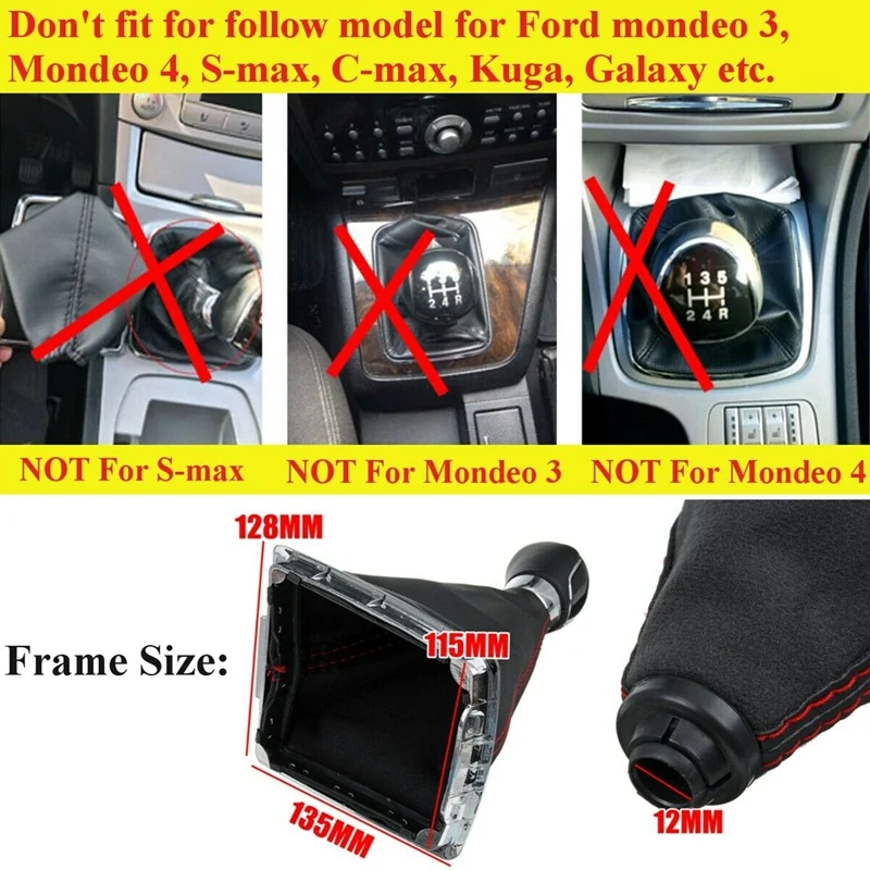 5 Ātruma Pārnesuma Stick Shift Poga&Putekļu Boot Segums, Ford Focus MK2 2005. - 2012. gadam
