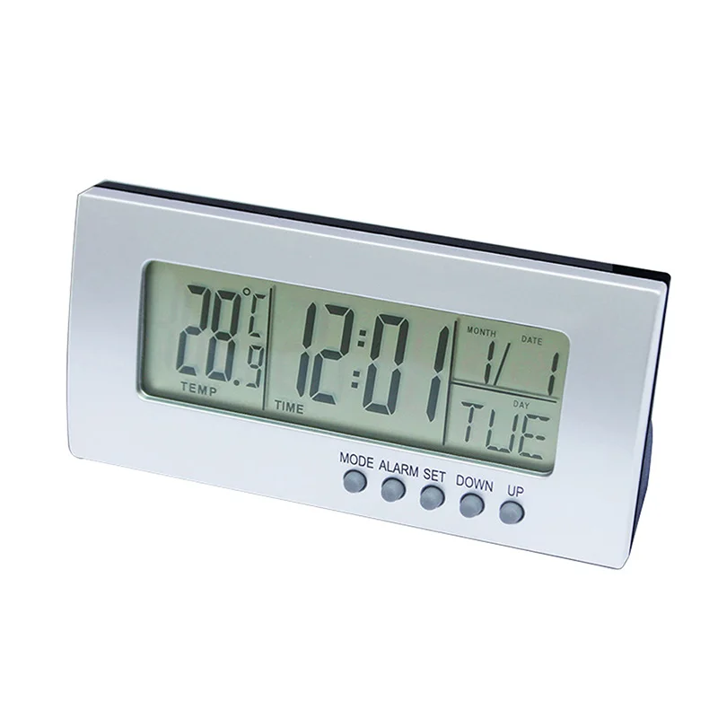 LCD Digitālais Modinātājs Pulkstenis 12/24H Modinātājs Datums Temperatūras Displejs Termometrs Bezvadu Temperatūras un Mitruma Mērītājs