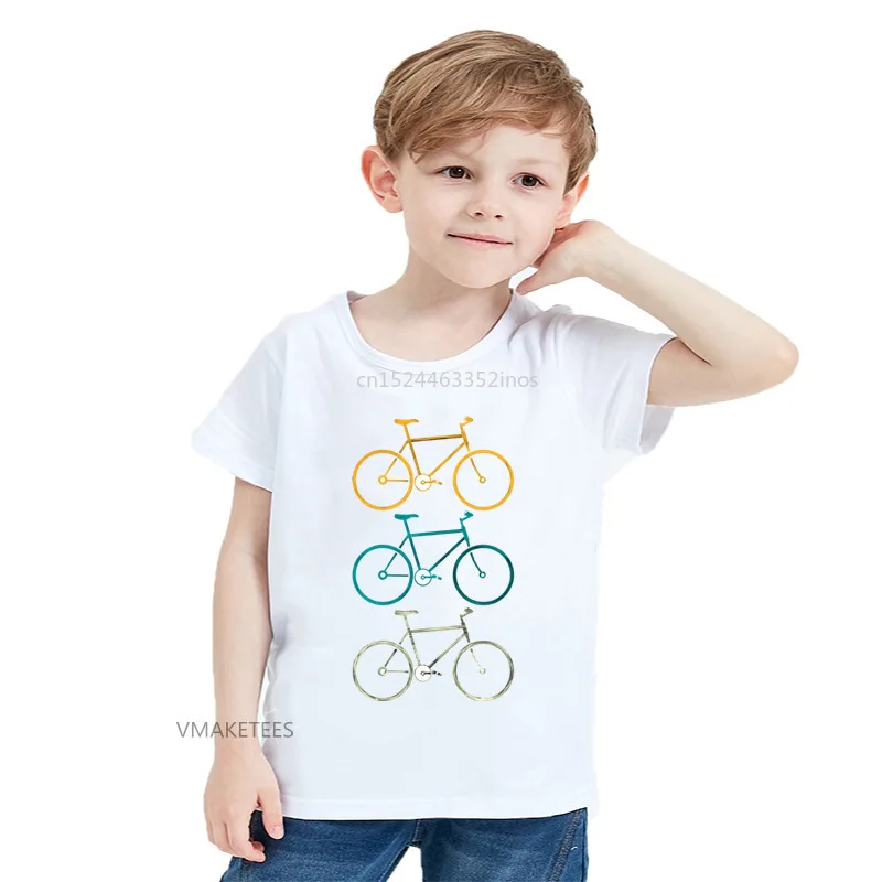 2020. gada Vasaras Meitenēm & Zēniem ar Īsām Piedurknēm T krekls Krāsains Velosipēdi Gudrs Print T-krekls Bērnu Bērniem Smieklīgi Ikdienas Apģērbu,HKP5666