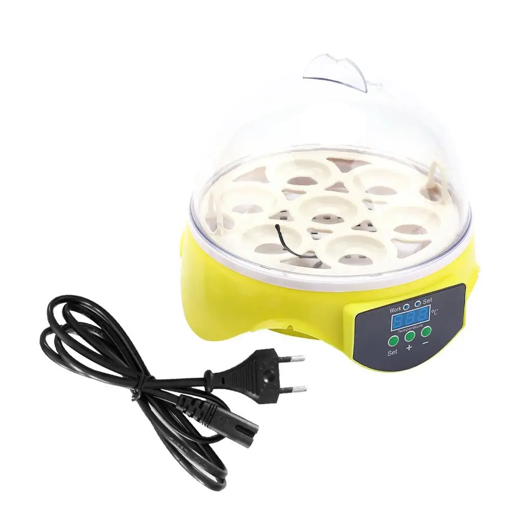 7Eggs HHD Mini Olu Inkubators Automātiskā Mājputnu (Vistu, Pīļu, Putnu, Baložu Digitālo Temperatūras Inkubācijas Olu Inkubators 110V/220V