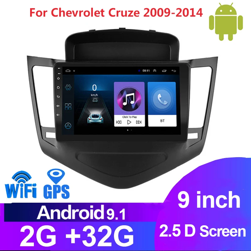 9inch 2din Android 9.1 Auto Radio Multimidia Video Atskaņotājs Navigācija GPS Par Chevrolet Cruze 2009. -. Gada Galvu Touchscreen Vienības