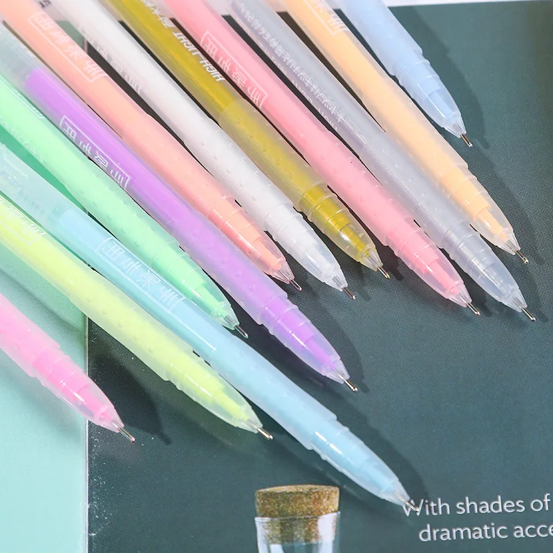 12 Krāsas marķieriem, gēla pildspalvu komplekts gudrs kancelejas preces skolai Pildspalvas DIY pastelis marķieriem, marķieri, Biroja Piederumi