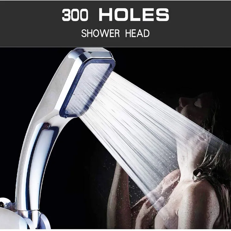300 Caurumi Augsta Spiediena Dušas Galvas Ūdens Taupīšanas Filtrs Sprausla Nokrišņu Chrome Showerhead Vannas Istaba Laistīšanas Var
