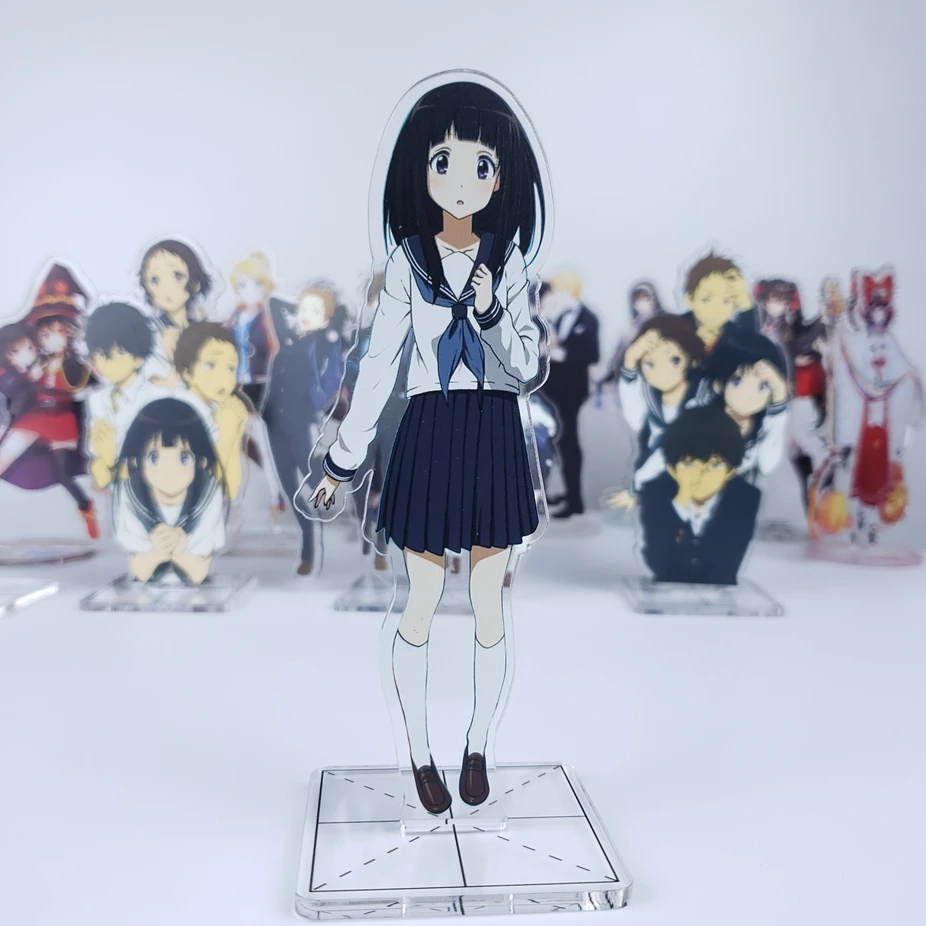 Japānas Anime Hyouka Kotenbu Oreki Houtarou Chitanda Eru Cosplay Akrila Statīvs Attēls+Bāzes Modelis Plāksnes, Galda, Decorat Xmas Dāvanas