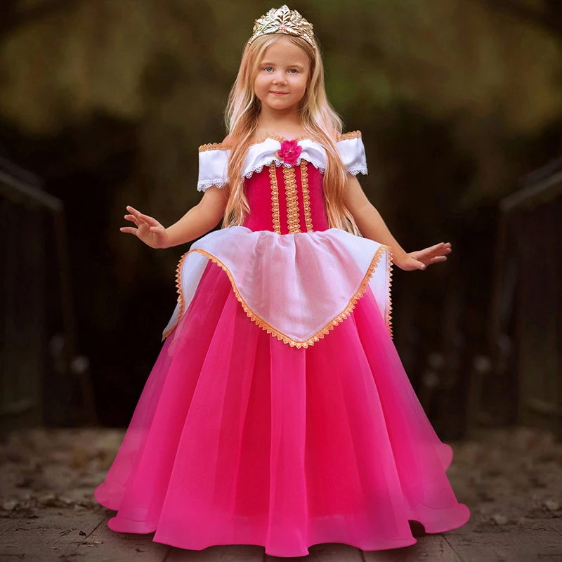 Jaunā Gada, Ziemassvētku Halloween Sleeping Beauty Kostīms Meitenēm Dzimšanas dienā Aurora Princese Kleita Bērnu Puses Skaistas Kleitas