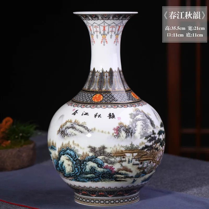 Jingdezhen Porcelāna Vāze ornaments lielā olu čaumalas, vāze ar ziedu kārtošanas viesistabā