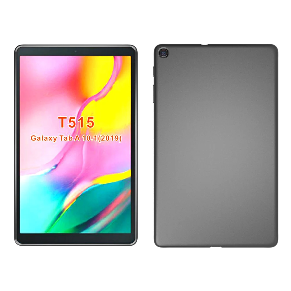 Melns matēts Buksēt-pierādījums, Mīksta TPU Caurspīdīga Silikona Skaidrs, Lietu Vāku Samsung Galaxy Tab 10.1 2019 T515