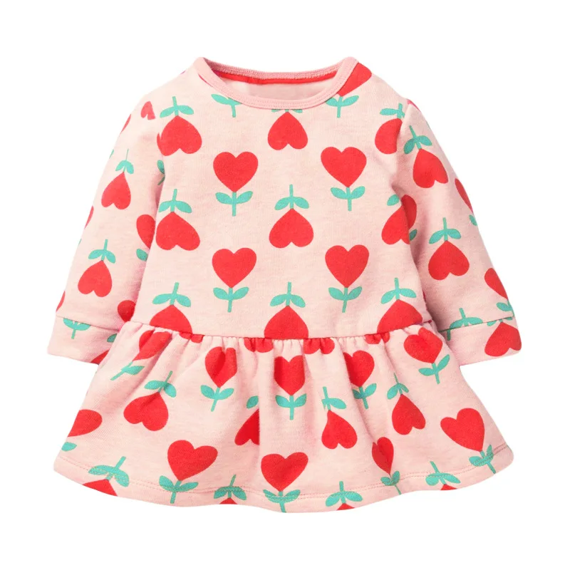 1-7 Gadi Ziedu Kokvilnas Kleita Bērniem, Baby Meitene garām piedurknēm Lelle Apkakles Apģērbu Toddler Meitene Rudens un Pavasara 2020