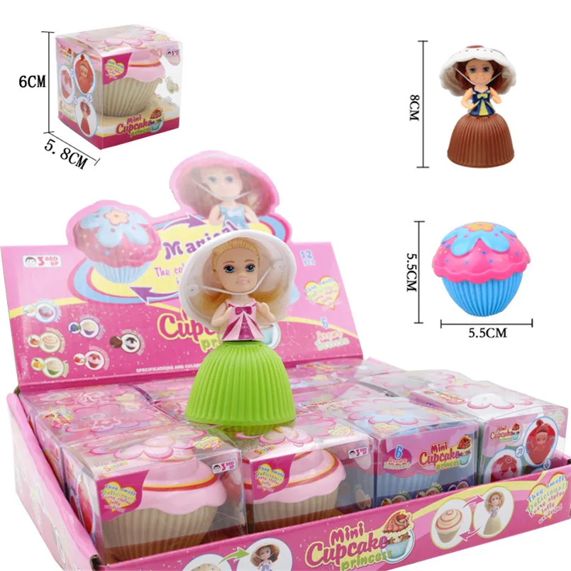 12PCS/komplekts Mini Skaistu Torti Lelle, Rotaļlietas, Rotaļlietas Meitenēm Cupcake Princese Lelles Pārveidots Deformācijas Cute Mini Bērni bērnu Rotaļlietas