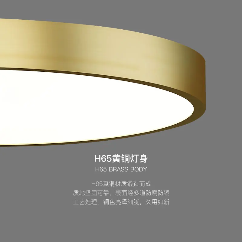 Mūsdienu Luksusa LED Griestu Gaismas Guļamistaba Dekorēšana Apli Misiņa Akrila Lightings Eju Balkons Ultra-plānas, Apaļas Lampas