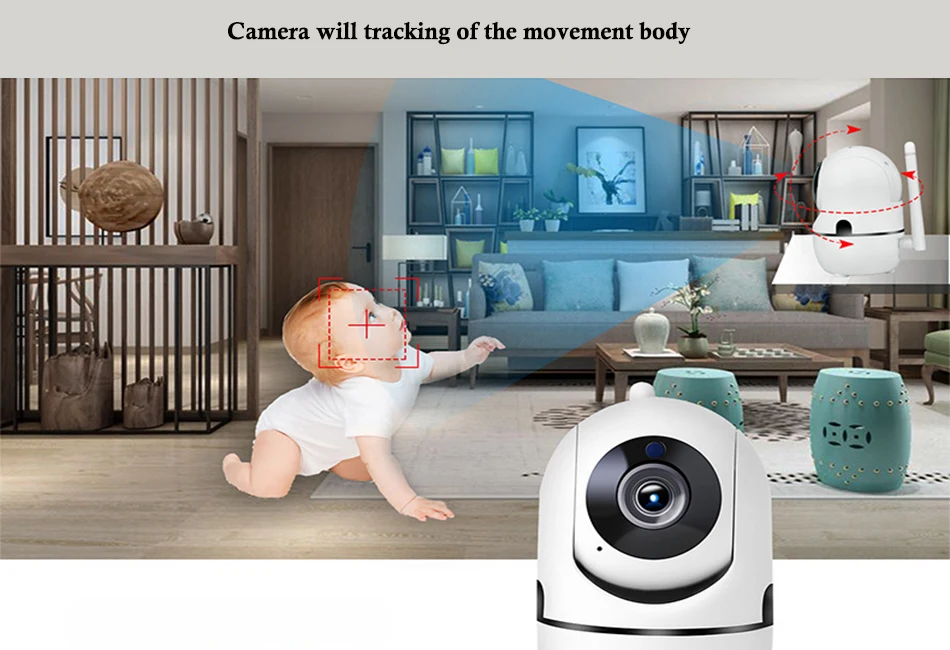 1080P IP Tuya APP Automātiskā Izsekošanas Home Security Iekštelpu Uzraudzības CCTV Bezvadu WiFi Kameru divvirzienu Audio Baby Monitor