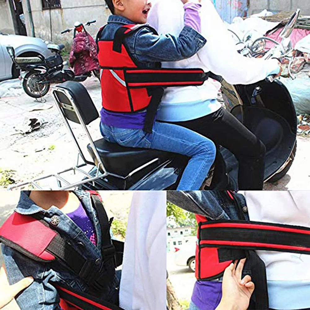 Motociklu Drošības Jostas Pārvadātājs Bērnu Bērni Aizsardzības Regulējams Scooter Pasažieru Sēdekļa Siksnu Bērnu Drošības Siksnām, Krūšu Motociklu