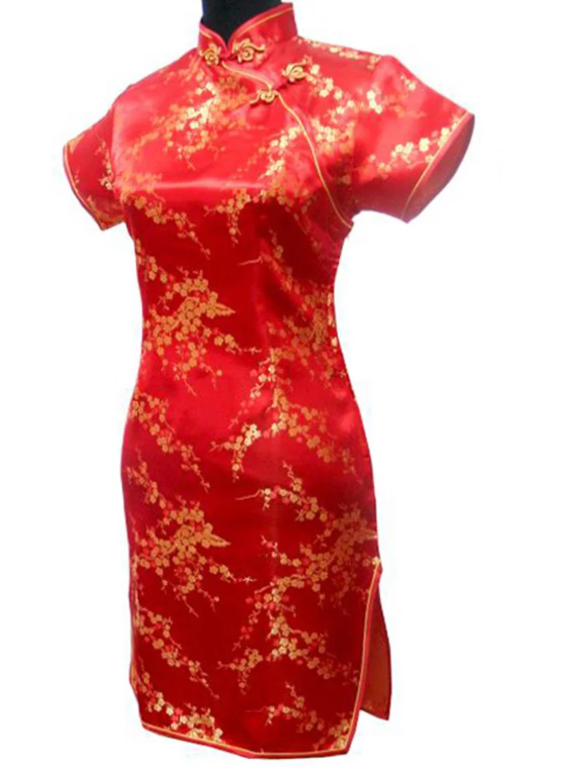 Izsmalcinātu Ziedu Sievietes Mini Qipao Elegants Black Mandarin Apkakles Cheongsam Sexy Augstu Šķēlumu Slim Ķīniešu Kleita PLUS 3XL 4XL 5XL 6XL
