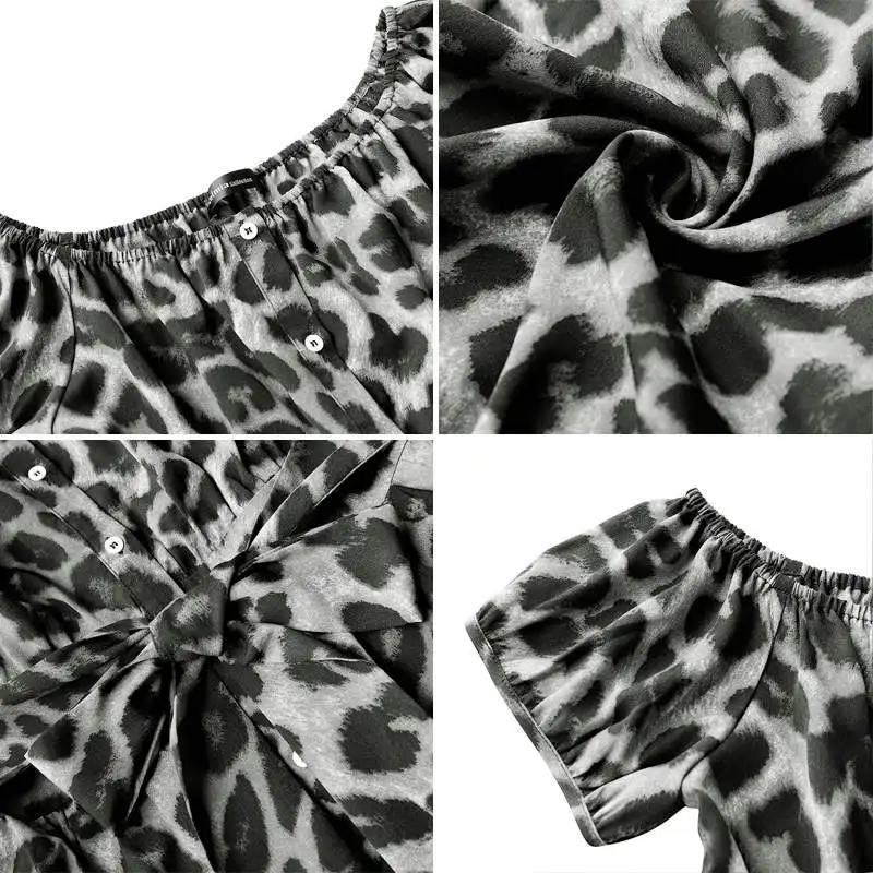 S-5XL Vasaras Celmia Ruffles Kleita Sievietēm Sexy Pie Pleca Leopards Drukāt Ilgi Maxi Sundress Pogas Puse Vestidos Drēbes Femme 7