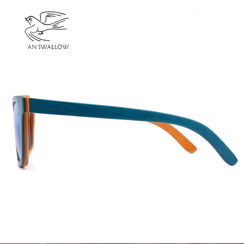 Klasiskās modes dāmas koka saulesbrilles 2019 jaunu skeitborda koka brilles polarizētās KPN objektīvs UV400 bambusa saulesbrilles