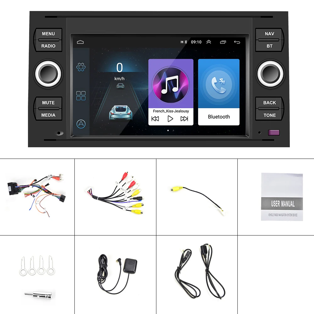 Podofo Android 8.1 Auto Radio Multimediju Atskaņotājs, GPS AutoRadio Tranzīta Fiesta Uzmanību Galaxy Mondeo Kodolsintēzes Kugas C-Max-S-Max