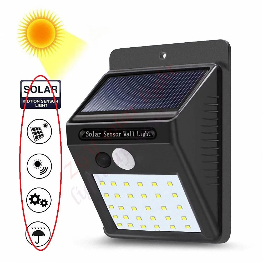1-4gab LED Saules Gaismas, āra apgaismojums dārza drošības lampas prožektori ūdensizturīgs Iela sienu Gaismas, saules paneļi ar Kustības