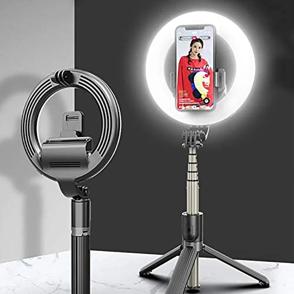 Saliekams LED Gredzens Luktura Teleskopiskie Selfie Stick Aizpildīt Gaismas Intensitāti Mobilo Telefonu, Gredzenu, Lampas Stendu, Statīvu, lai Grims Video