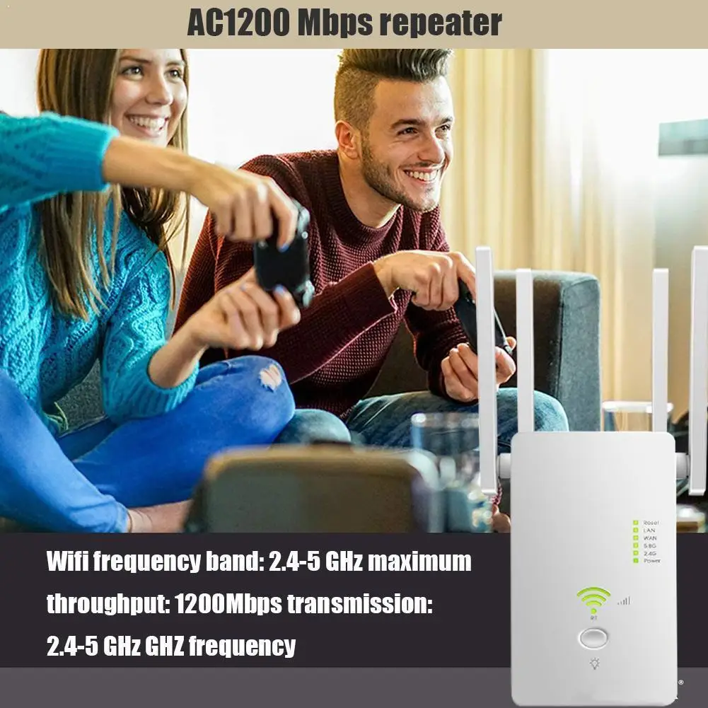 WiFi Repeater WiFi Extender 2.4/5.8 GHZ Bezvadu WiFi Wi-Fi Pastiprinātājs 1200Mpbs Fi Repeater Pastiprinātājs, Wi Wi Fi Signālu C6W2