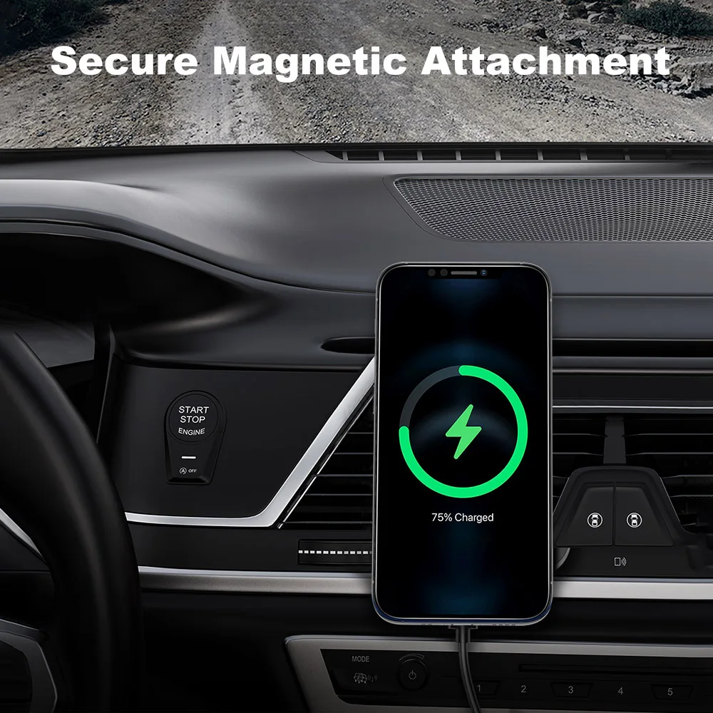 Magnētiskā Bezvadu Automašīnas Lādētājs Mount Stāvēt iPhone 12 12 Mini Pro, Max Magsafe 15W Ātru Bezvadu Lādētāju, Auto Telefona Turētājs