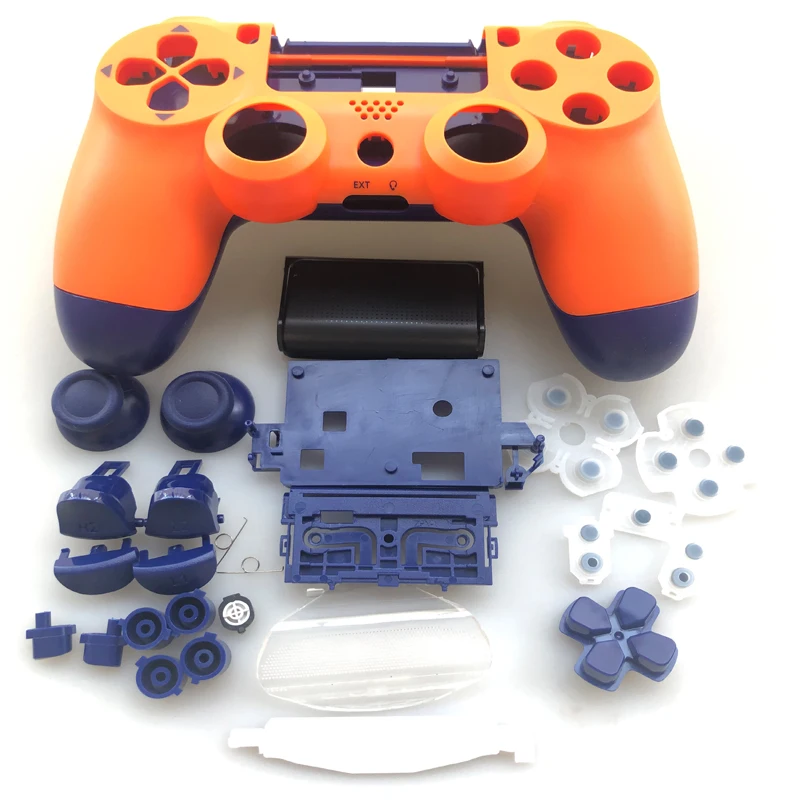 PS4 PRO Kontrolieris Pilns Komplekts Mājokļu Gadījumā Čaulu, Par PlayStation 4 Pro JDM 040 JDS 040 Gen 2th V2 Cover Orange Blue Ādas Komplekts