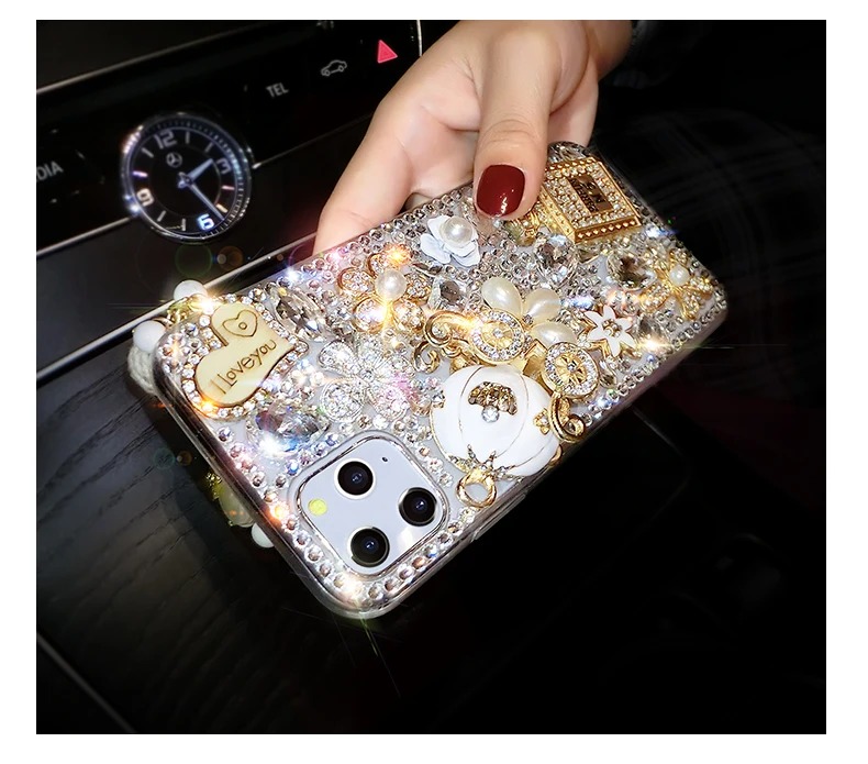 FatTonny Diamond Telefonu gadījumā iPhone 12 mini 11 Pro X XS Max XR 6s 6 7 8 Plus Luksusa Rhinestone lietu Vāku