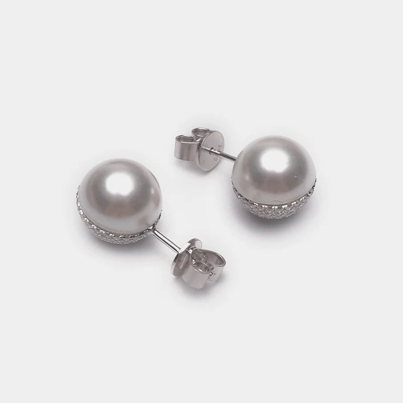 Amorita boutique Zircon stud auskari ar modes apaļas pērles
