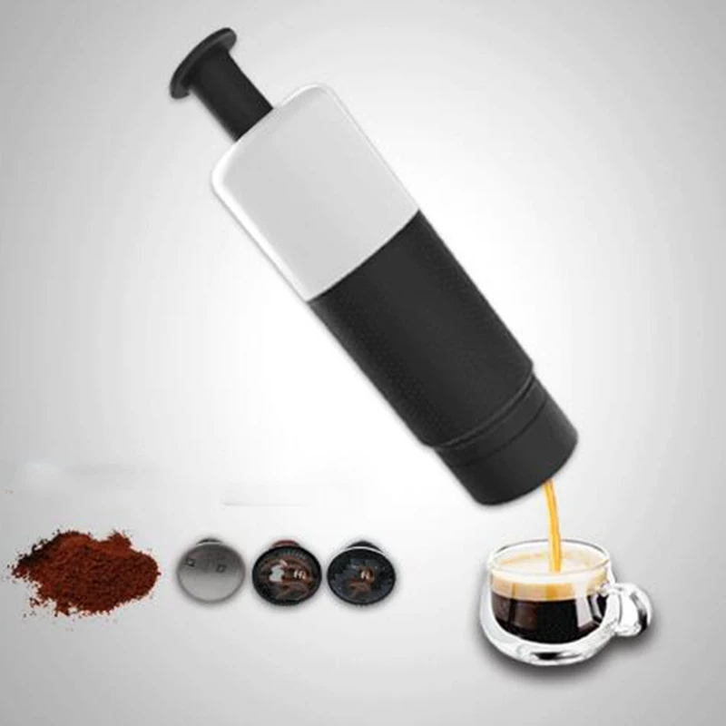 Mini Rokas Spiediens Portatīvo Kapsulu Kafijas Automāts Gatavošanas Kausa Rokasgrāmata 21 Joslā Itāļu Espresso Maker Ieguve Pot