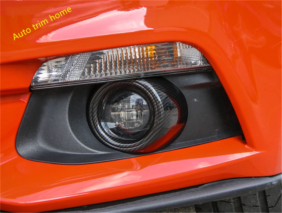 Priekšējais Bamperis Vadītājs Miglas Lukturi Gaismas Gredzenu Apdare Piederumi Vāciņš Melns, piemērots Ford Mustang 2016 2017 ABS Oglekļa Šķiedras