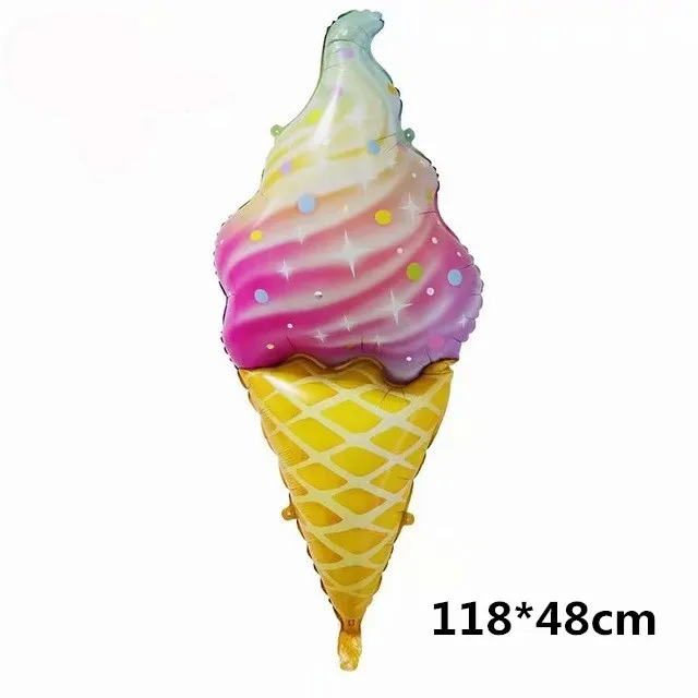 50gab 118*48cm Vasaras Puse Varavīksnes saldējums Folijas gaisa Balons, Dzimšanas dienas svinības Rozā Šokolādes Pārtikas Dekorēšanas Kūka Donut Baloon
