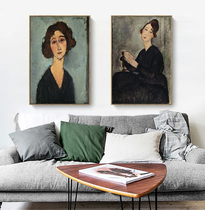Mājas Apdare, Amedeo Modigliani Slaveno Gleznu Pasūtījuma Audekls Iespiešana Sieviešu Audekls Drukāt Sienas Mākslas Pastu