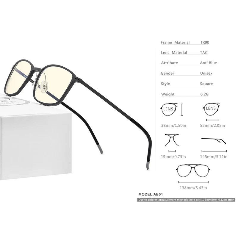 FONEX TR90 Zilā Gaisma Pretbloķēšanas Brilles Vīriešu Brilles Brilles Briļļu Anti Antiblue UV Staru Spēļu Datoru Brilles Sievietēm AB01