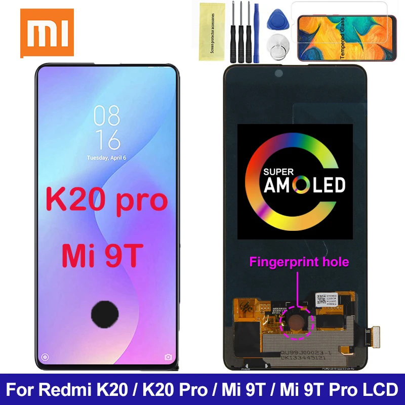 K20Pro Amoled Mi 9T Pro LCD Redmi K20 Pro Lcd displejs, Touch Screen Digitizer Daļas Xiaomi9T MI9T Pro Redmi K20 Lcd