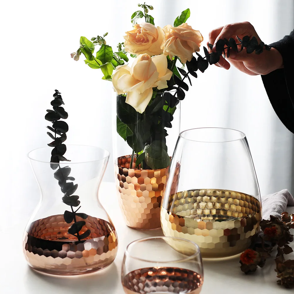 Eiropas Rokām Darinātas Stikla Attēloti Caurspīdīgu Ziedu Kompozīcijas, Pudeles Mājas Apdare Kāzu Augu Dekoratīvā Vāze