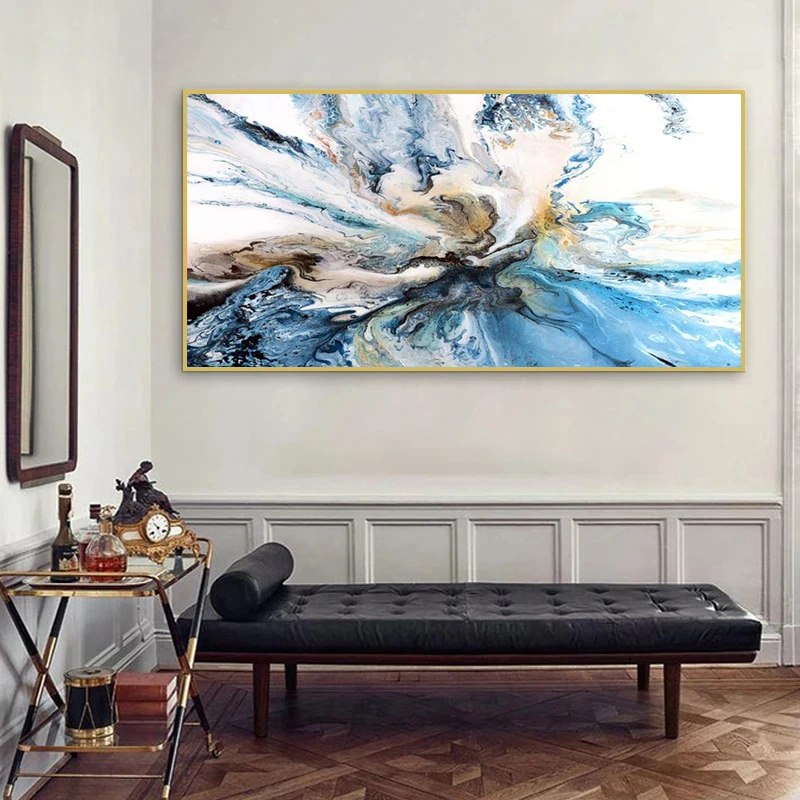 Krāsains Okeāna Lielu Abstraktu Plakātu, Audekls Mākslas Ainavu Eļļas Krāsošana Sienas, Attēlus Dzīvojamā Istaba Mūsdienu Bez Rāmja