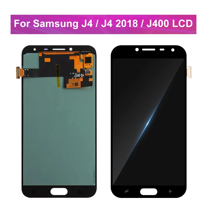 Super AMOLED Samsung Galaxy J4 2018 J400 LCD Displejs, Touch Digitizer Ekrānu Aizstātu Daļas J400F J400H J400P J400M J400G