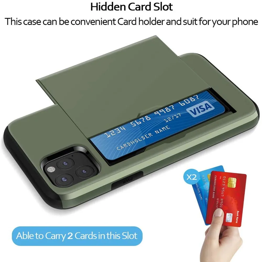 Pilna Aizsardzības Pabīdiet atmiņas Karti Tālrunim, Ja priekš IPhone 12 Lieta tīrtoņa Krāsu Slēptās Kartes Slots Vāciņš IPhone 12 Pro Max 2020. Gadam Fundas