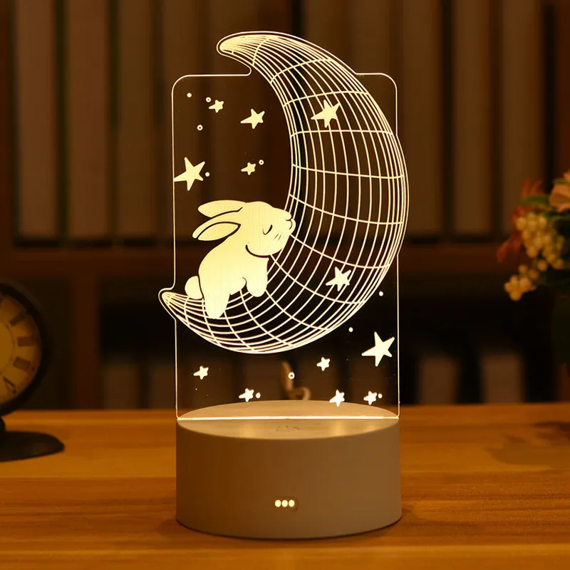 3D Mīlestība Lampas Akrila LED Nakts Gaismas Valentīna Diena Dāvanu Baby Duša, Bērnu Dzimšanas dienas svinības Trušu Lieldienu Dekori Kāzu Dekorēšana