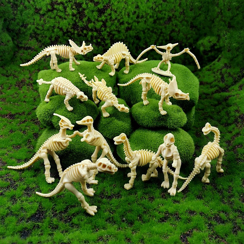 12pcs Mākslīgā Dinozauru Skeletu statuetes Dzīvnieku modelis, mājas dekoru Bonsai miniatūra pasaku dārzu dekorēšana aksesuāri, mūsdienu