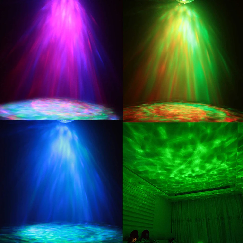 7 Krāsu Viļņu Ūdens Modelis Lampa Disko Skatuves Apgaismojums, Skaņas Aktivizācija 10W LED DJ Lampa Automātiska Lāzera Projektors ar Kontrolieri