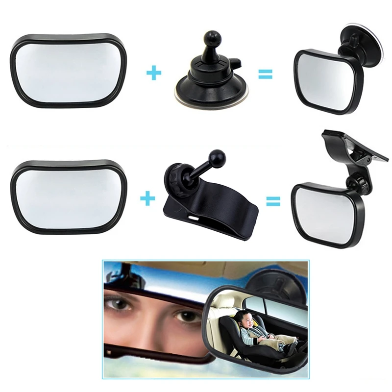 Bērnu Atpakaļskata Spogulis-Auto Bērnu Novērošanas Spoguļi Automašīnas Aizmugurējā Sēdekļa Bērnu Drošības Spogulis Viegla Uzstādīšana