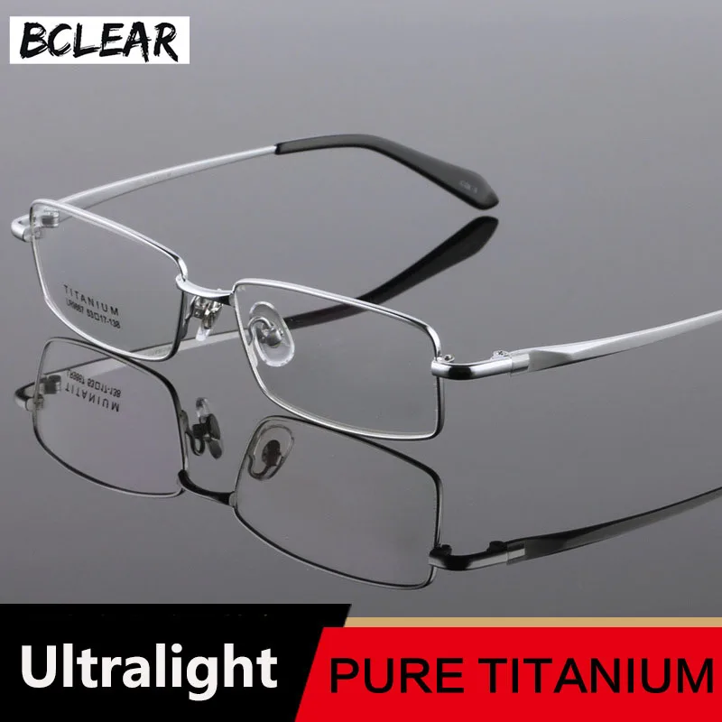 BCLEAR Pilna Loka Tīra Titāna Brilles Rāmis Vīriešu, Optiskās Brilles Rāmis Recepšu Brilles Briļļu 9867 Modes Rāmis