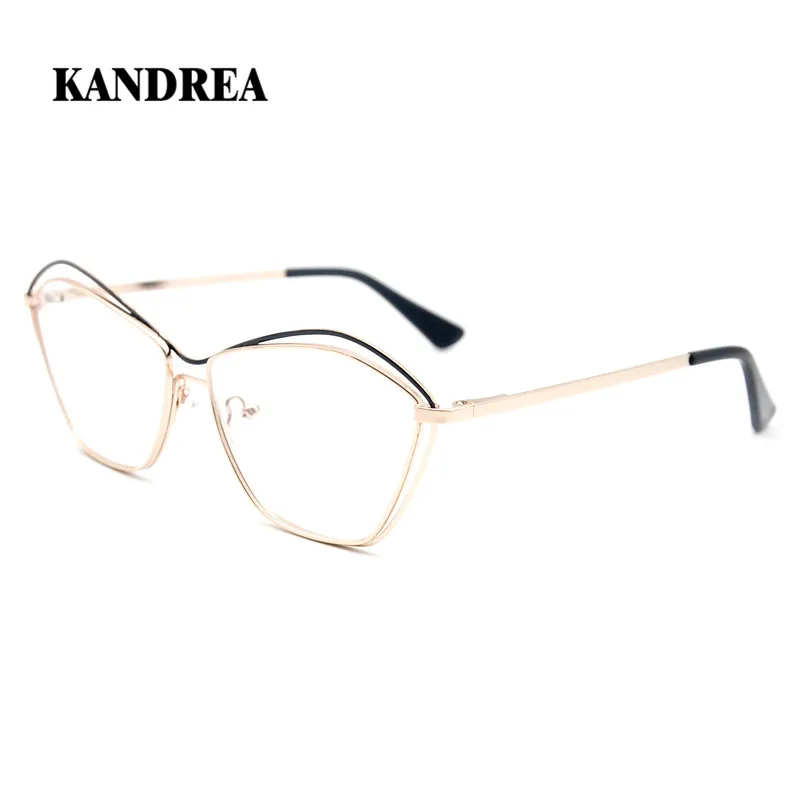 KANDREA Anti Blue Ray Laka Brilles Sievietēm CatEye Brilles Rāmis Sieviete Metāla Brilles Klasisko Optisko Briļļu Recepti
